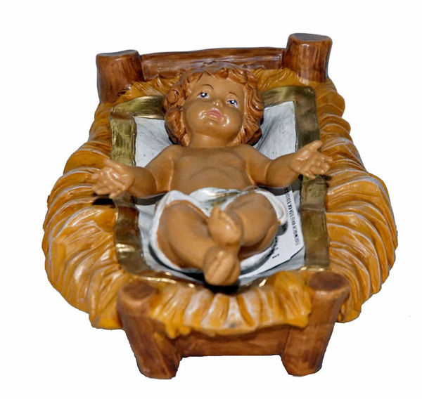 Picture of Baby Jesus in Cradle Euromarchi Lux Nativity 20 cm (8 inch) classic outdoor plastic