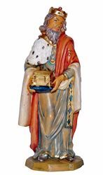 Picture of Caspar White Wise King cm 20 (8 inch) Lux Euromarchi Nativity Scene Traditional style in wood stained plastic PVC for outdoor use