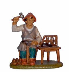 Picture of Shoemaker cm 20 (8 inch) Lux Euromarchi Nativity Scene Traditional style in wood stained plastic PVC for outdoor use