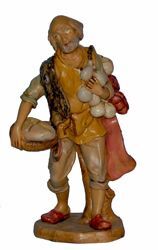 Picture of Shepherd with cold Cuts cm 20 (8 inch) Lux Euromarchi Nativity Scene Traditional style in wood stained plastic PVC for outdoor use