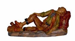 Picture of Sleeping Shepherd cm 20 (8 inch) Lux Euromarchi Nativity Scene Traditional style in wood stained plastic PVC for outdoor use