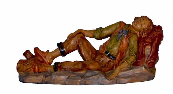 Immagine di Pastore Dormiente Presepe Euromarchi Lux 20 cm plastica classico da esterno