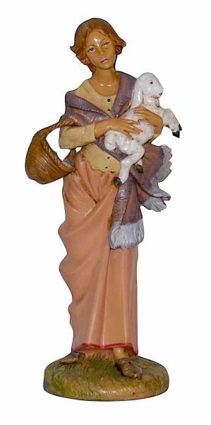 Imagen de Mujer con Oveja Belén Euromarchi Lux 30 cm clásico plástico para exterior