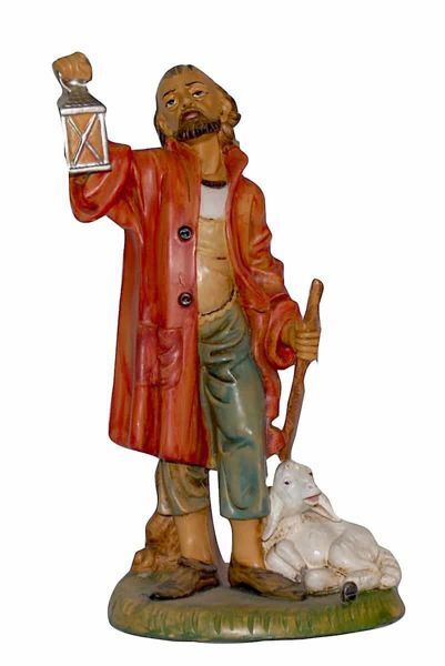Picture of Shepherd with Lantern Euromarchi Lux Nativity 30 cm (12 inch) classic outdoor plastic