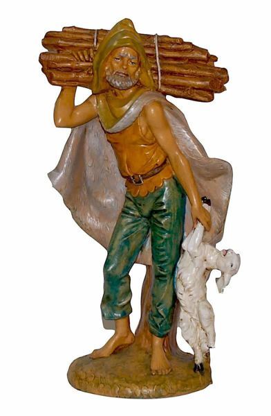 Picture of Shepherd with Wood Euromarchi Lux Nativity 30 cm (12 inch) classic outdoor plastic