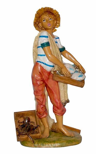 Immagine di Pescivendolo Presepe Euromarchi Lux 30 cm plastica classico da esterno