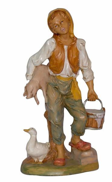 Picture of Man with Pig Euromarchi Lux Nativity 30 cm (12 inch) classic outdoor plastic