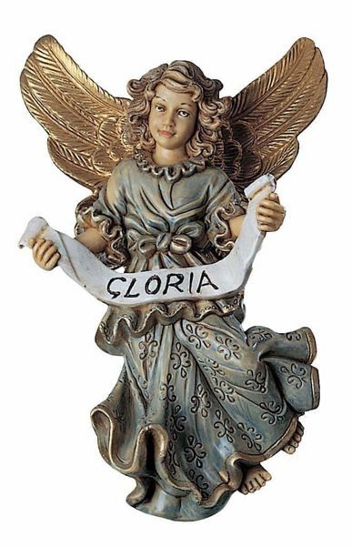 Picture of Glory Angel cm 20 (8 inch) Euromarchi Nativity Scene Neapolitan style in wood stained plastic PVC for outdoor use