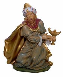 Picture of Melchior Saracen Wise King cm 20 (8 inch) Euromarchi Nativity Scene Neapolitan style in wood stained plastic PVC for outdoor use