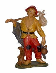 Picture of Shepherd with Bag cm 20 (8 inch) Euromarchi Nativity Scene Neapolitan style in wood stained plastic PVC for outdoor use