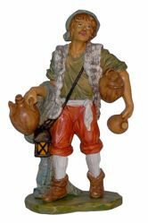 Picture of Shepherd with Pitchers cm 20 (8 inch) Euromarchi Nativity Scene Neapolitan style in wood stained plastic PVC for outdoor use