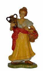 Picture of Shepherdess with Amphora cm 20 (8 inch) Euromarchi Nativity Scene Neapolitan style in wood stained plastic PVC for outdoor use