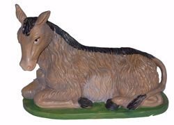 Picture of Donkey cm 30 (12 inch) Euromarchi Nativity Scene Neapolitan style in wood stained plastic PVC for outdoor use