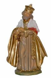 Picture of Caspar White Wise King cm 30 (12 inch) Euromarchi Nativity Scene Neapolitan style in wood stained plastic PVC for outdoor use