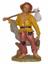 Picture of Shepherd with Stick cm 30 (12 inch) Euromarchi Nativity Scene Neapolitan style in wood stained plastic PVC for outdoor use
