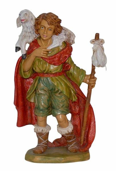 Picture of Shepherd with Sheep Euromarchi Nativity 30 cm (12 inch) Neapolitan outdoor plastic