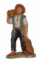 Picture of Shepherd with Bags cm 30 (12 inch) Euromarchi Nativity Scene Neapolitan style in wood stained plastic PVC for outdoor use