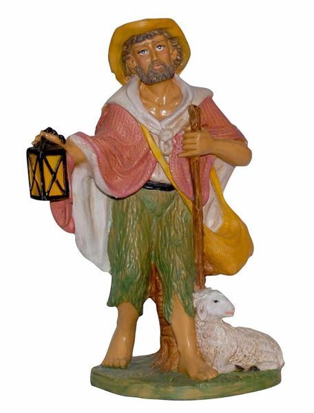 Immagine di Pastore con lanterna Presepe Euromarchi 30 cm napoletano plastica da esterno