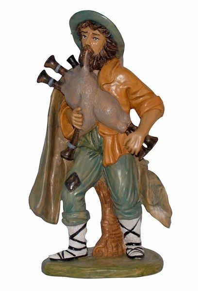 Immagine di Pastore con zampogna Presepe Euromarchi 30 cm napoletano plastica da esterno