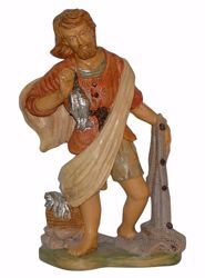 Picture of Fisherman cm 30 (12 inch) Euromarchi Nativity Scene Neapolitan style in wood stained plastic PVC for outdoor use