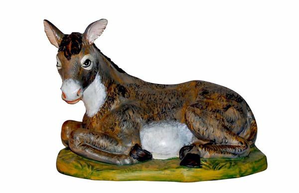 Picture of Donkey cm 45 (18 inch) Lux Euromarchi Nativity Scene Traditional style in wood stained plastic PVC for outdoor use