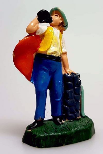Imagen de Pastor en la Fuente Belén Pellegrini 4 cm miniatura plástico pintado