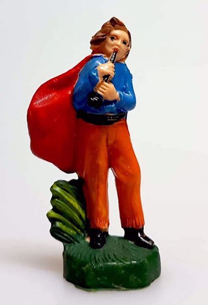 Imagen de Pastor con Flauta Belén Pellegrini 4 cm miniatura plástico pintado