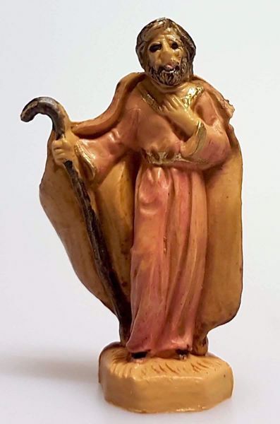 Immagine di San Giuseppe cm 4 (1,6 inch) Presepe Pellegrini Tinto Legno Statua in plastica PVC Arabo tradizionale piccolo per interno esterno 