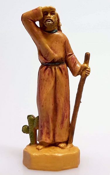 Immagine di Cammelliere cm 4 (1,6 inch) Presepe Pellegrini Tinto Legno Statua in plastica PVC Arabo tradizionale piccolo per interno esterno 