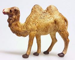 Imagen de Camello cm 4 (1,6 inch) Belén Pellegrini Estatua en plástico PVC árabe tradicional pequeño Efecto Madera para uso en interior exterior