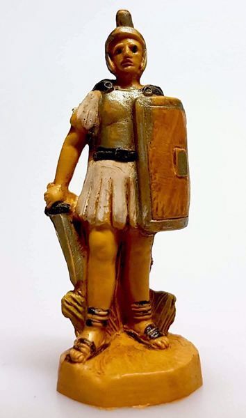 Immagine di Soldato Presepe Pellegrini 4 cm plastica economico tinto legno