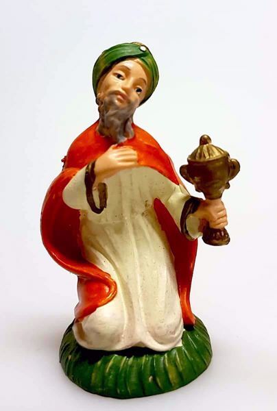 Immagine di Re Magio Mulatto statuina Presepe Pellegrini 6 cm piccolo economico colorato