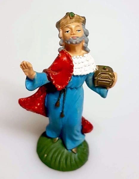 Picture of White Wise King Pellegrini Nativity small 6 cm (2,4 inch) plastic