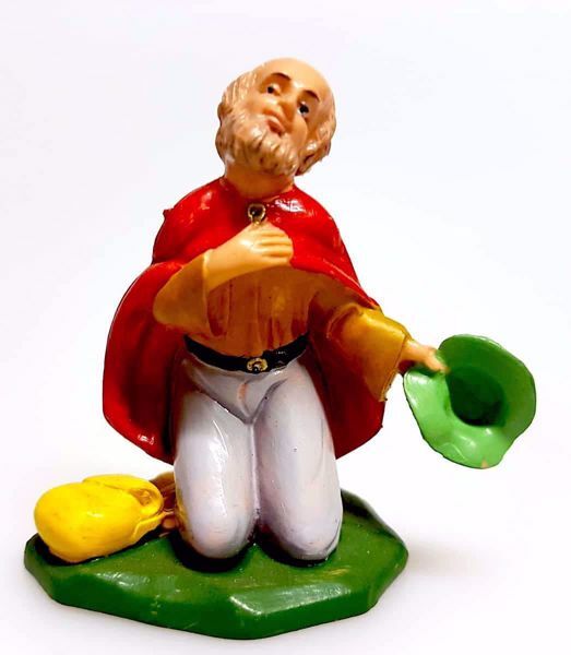 Imagen de Pastor que pide Limosna Belén Pellegrini 6 cm plástico pintado