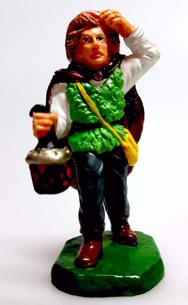 Imagen de Pastor con Linterna Belén Pellegrini 6 cm plástico pintado