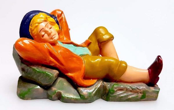 Immagine di Pastore Dormiente Presepe Pellegrini 6 cm piccolo economico colorato