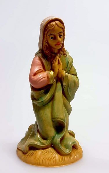 Picture of Mary / Madonna cm 6 (2,4 inch) Pellegrini Nativity Scene small size Statue Wood Stained plastic PVC traditional Arabic indoor outdoor use 