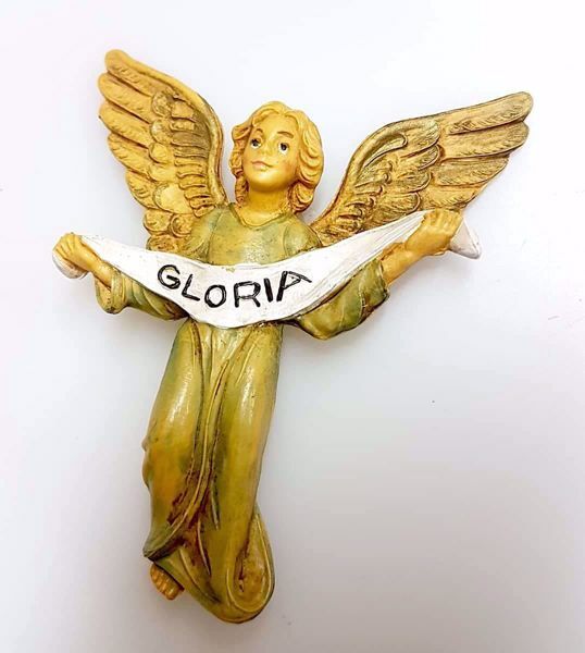 Immagine di Angelo Gloria Presepe Pellegrini 6 cm piccolo economico tinto legno