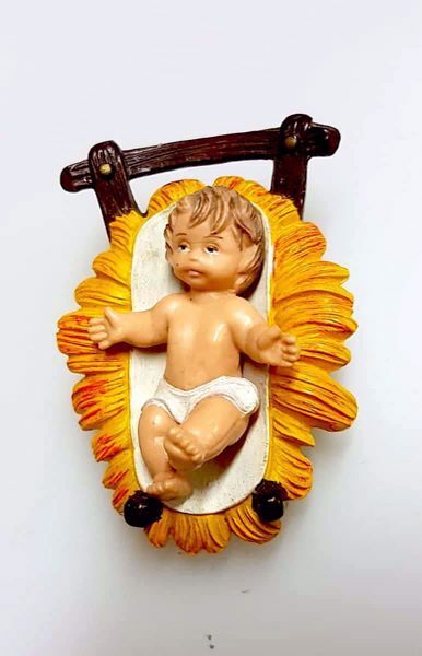 Imagen de Niño Jesús en Cuna Pesebre Pellegrini 8 cm plástico barato pintado