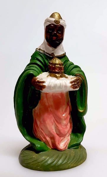Imagen de Rey Mago Negro Belén Pellegrini 8 cm plástico barato pintado