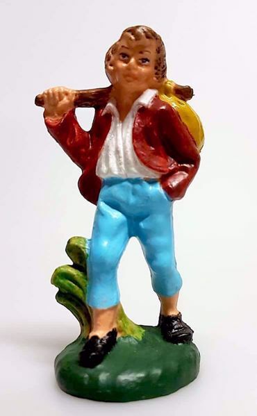 Picture of Shepherd with Bag Pellegrini Nativity small 8 cm (3,1 inch) cheap plastic