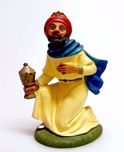 Imagen de Rey Mago Sarraceno Belén Pellegrini 10 cm plástico barato pintado