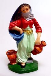 Immagine di Donna Araba con Anfore cm 10 (3,9 inch) Presepe Pellegrini Colorato Statua in plastica PVC Arabo tradizionale piccolo per interno esterno 