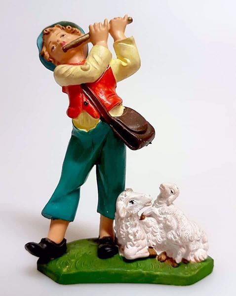 Imagen de Pastor con Flauta Belén Pellegrini 10 cm plástico barato pintado