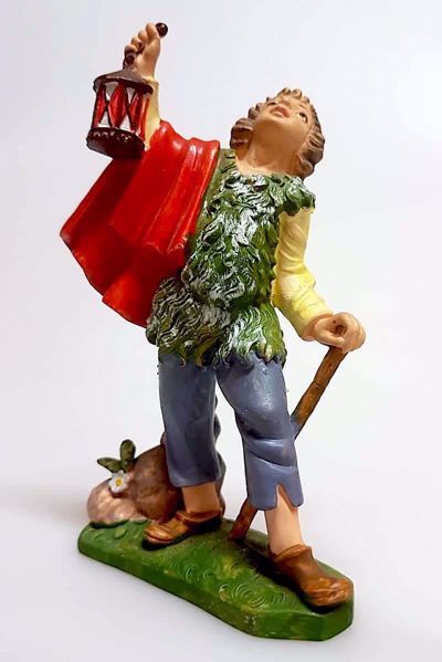 Immagine di Pastore con lanterna Presepe Pellegrini 10 cm plastica economico colorato
