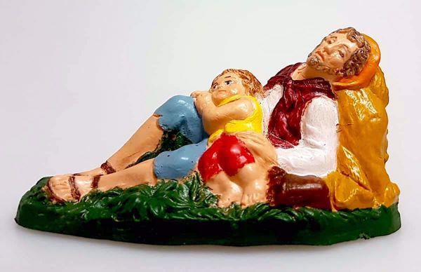 Imagen de Pastor Durmiente Belén Pellegrini 10 cm plástico barato pintado