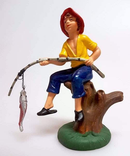 Immagine di Pescatore Presepe Pellegrini 10 cm plastica economico colorato
