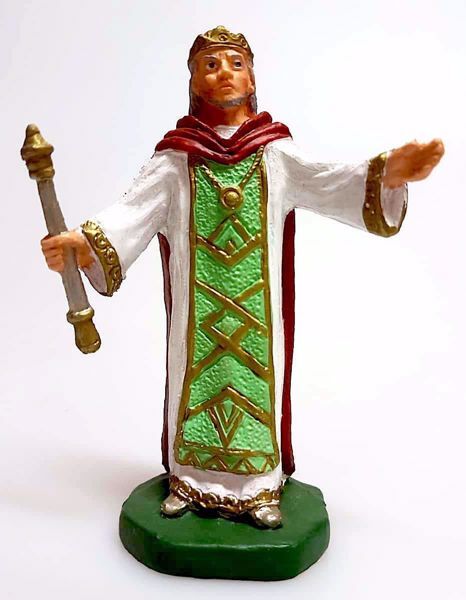 Picture of King Herod cm 10 (3,9 inch) Pellegrini Nativity Scene small size Statue Bright Colors plastic PVC traditional Arabic indoor outdoor use 