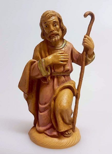 Imagen de San José cm 10 (3,9 inch) Belén Pellegrini Estatua en plástico PVC árabe tradicional pequeño Efecto Madera para uso en interior exterior