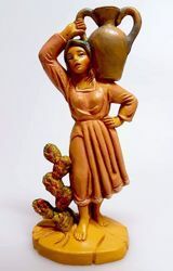 Immagine di Donna con Brocche cm 10 (3,9 inch) Presepe Pellegrini Tinto Legno Statua in plastica PVC Arabo tradizionale piccolo per interno esterno 